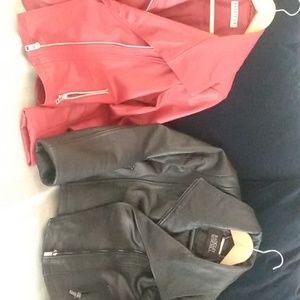 Brand new leather jackets one red one black... Both are smalls